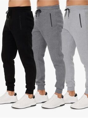 Men's Fleece Joggers - Black & Gray